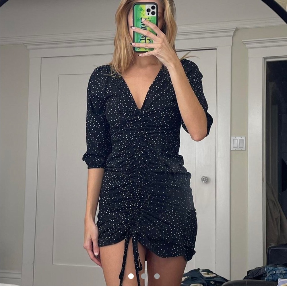 Zara black dotted dress